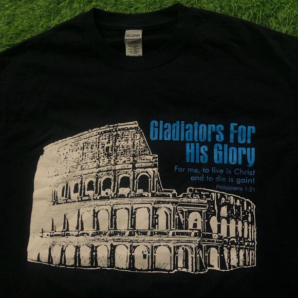 Men’s Black ‘Gladiators For His Glory’ Graphic Tee - Picture 3 of 3